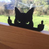 Funny Middle Finger Black Cat Ornament