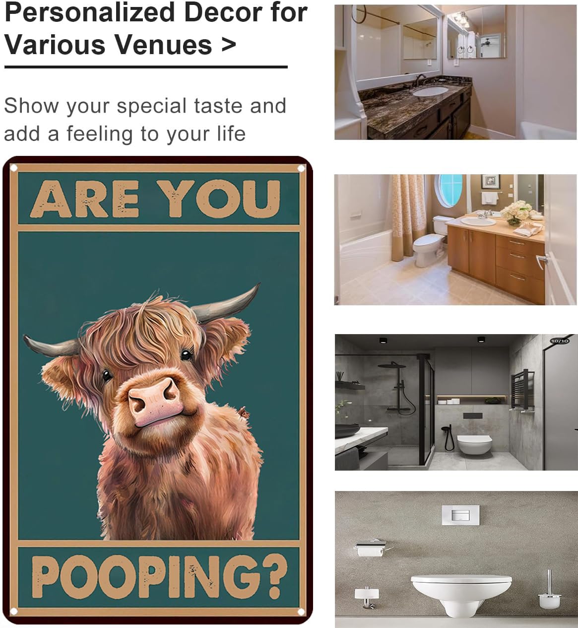 Funny 'Are You Pooping?' Bathroom Wall Decor