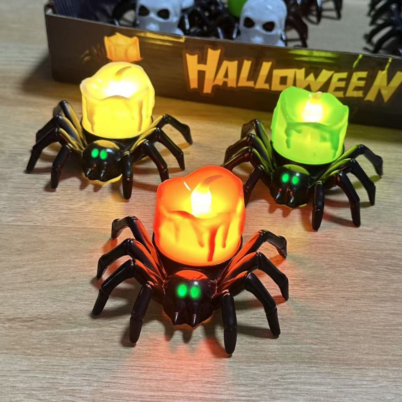 ⏰LAST DAY SALE 50% OFF💥Halloween LED Pumpkin Lamp with Creepy Spider