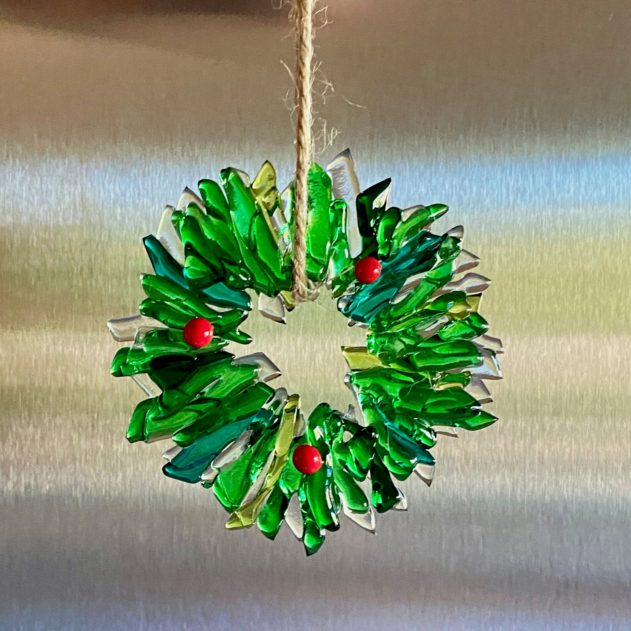 🎅Early Christmas Sale 49% OFF🎄 - Fused Glass Wreath Christmas Ornament