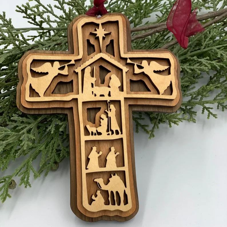 Cross Nativity Ornament