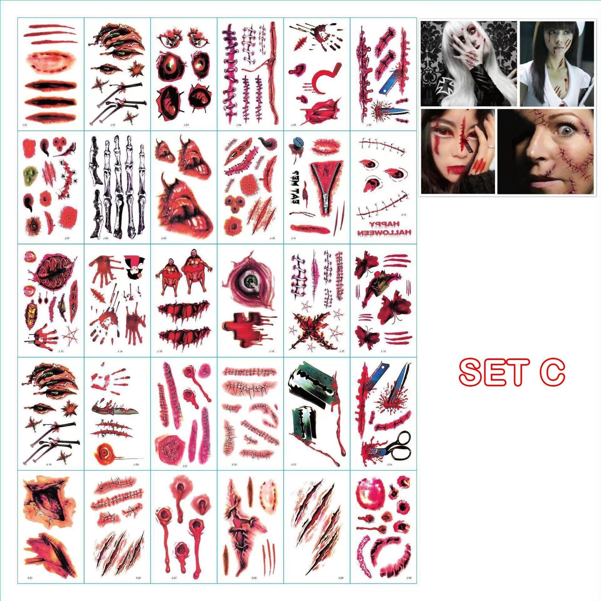 🎃HALLOWEEN PRE SALE - 49% OFF🎃-Halloween Prank Makeup Temporary Tattoo😈