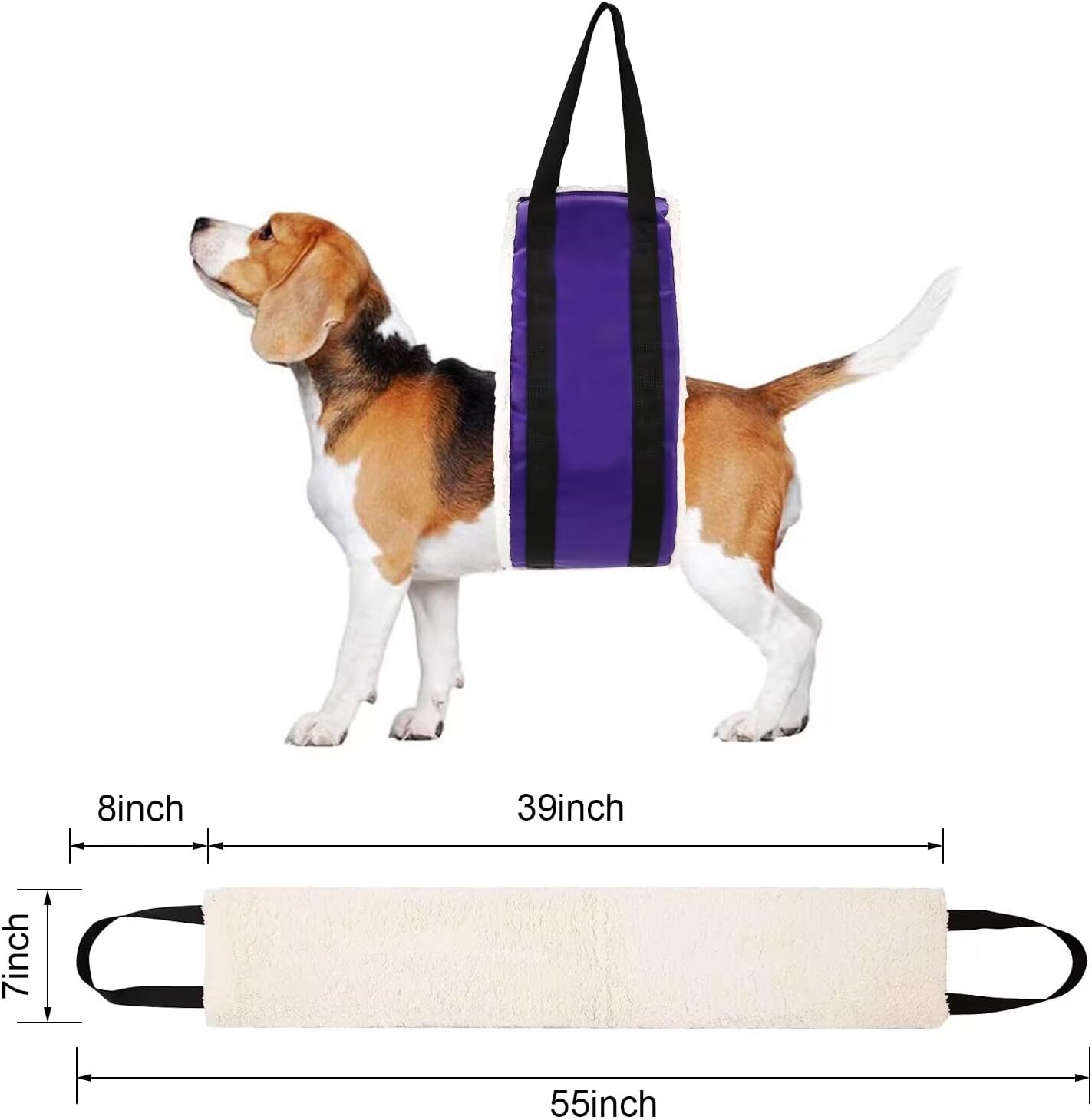 30-120 lbs Large Dog Sling for Rear Legs Helps Elderly Dogs with Reduced Mobility, Dog Support K9 Dog Lift Harness, Dog Lifter for Arthritis ACL Rehabilitation Rehab, 7