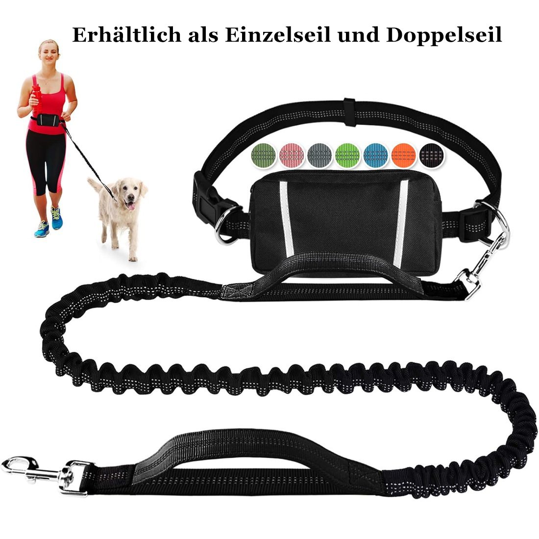 🔥Heißer Verkauf - 49% Rabatt🐶Auf freihändige Hundeleine mit Reißverschlusstasche
