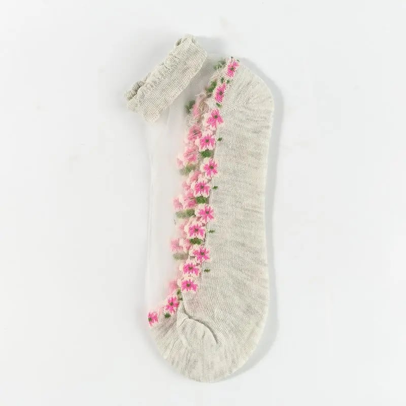 🔥5 Paar für 19,98€🔥- Damen Frühling Sommer Blumenspitze Söckchen