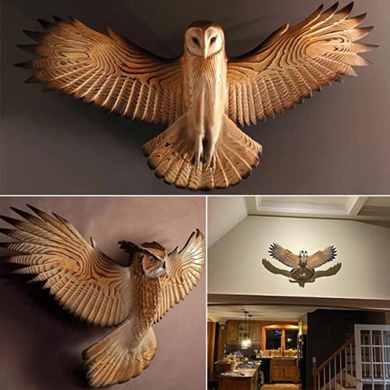 Barn Owls Hand - Carved Wall Art (𝐀𝐥𝐚𝐧 𝐄𝐰𝐞𝐧 𝐇𝐚𝐧𝐝𝐦𝐚𝐝𝐞®)