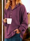 Vintage Solid Color Long Sleeve Buttoned Sweatshirt(Buy 2 Free Shipping)