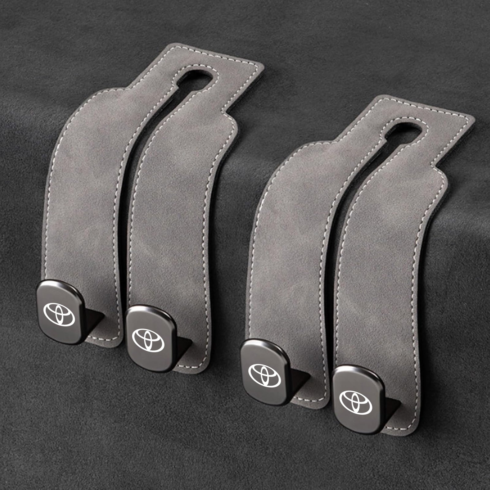 TwinHook Leather Car Headrest Hangers