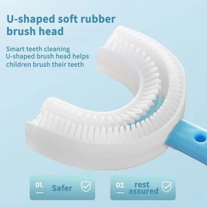 (🌲Early Christmas Sale- SAVE 48% OFF)360° Kids U-Shaped Silicone Toothbrush(BUY 3 GET EXTRA 20% OFF)