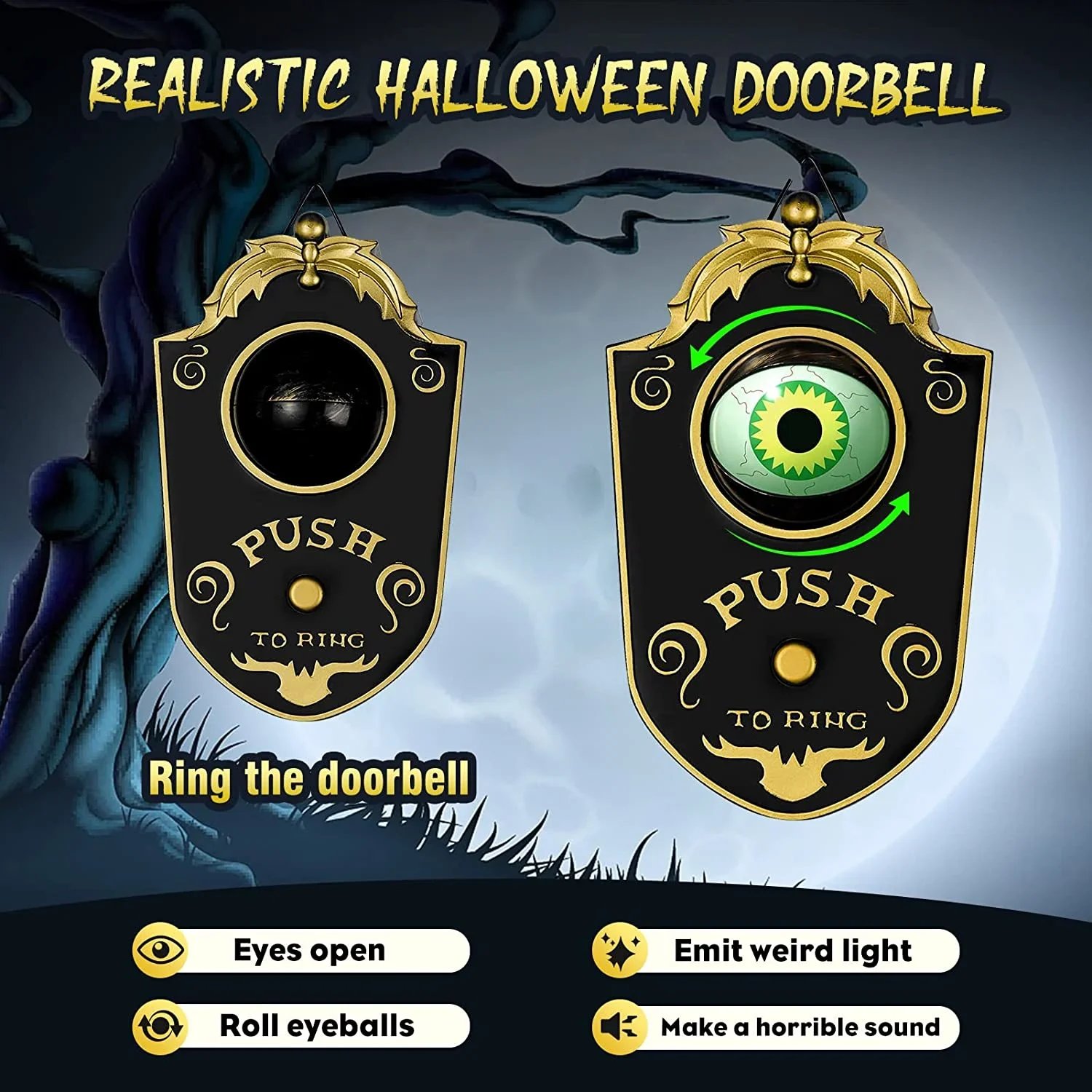 🎃Early Halloween Sale 50% OFF😈Demon one-eyed doorbell⚡BUY 2 Save $10