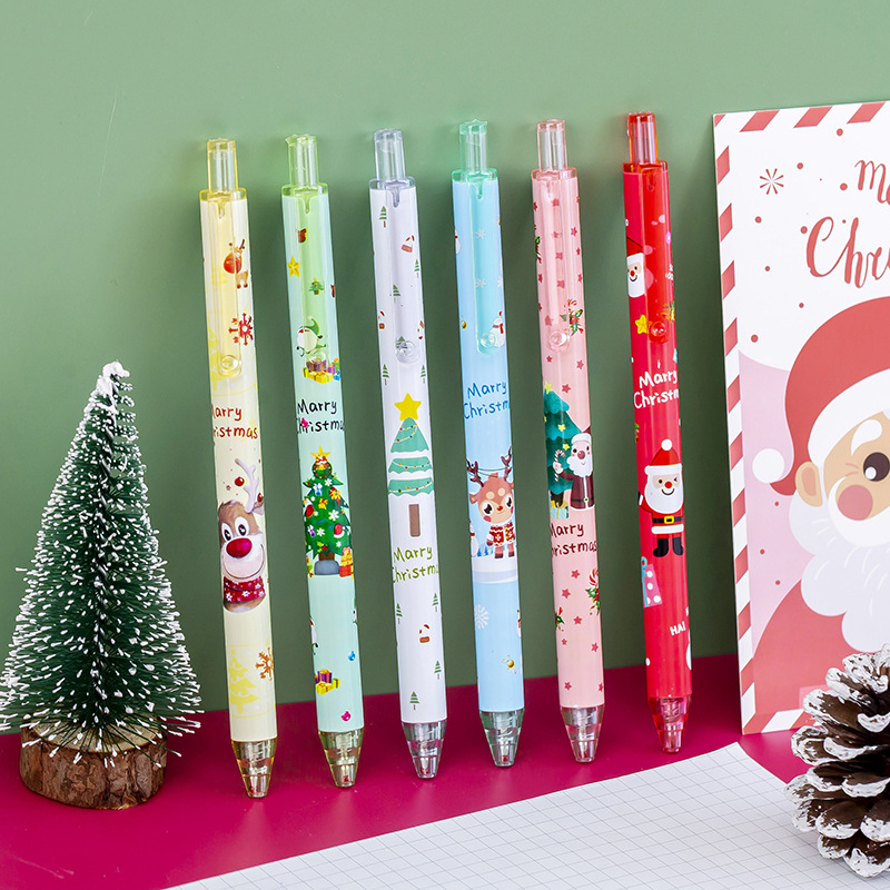 (🎁Christmas Hot Sale- 49% OFF🎁)Cute Christmas Retractable Gel Pens(6pcs* Marry Christmas Pens)