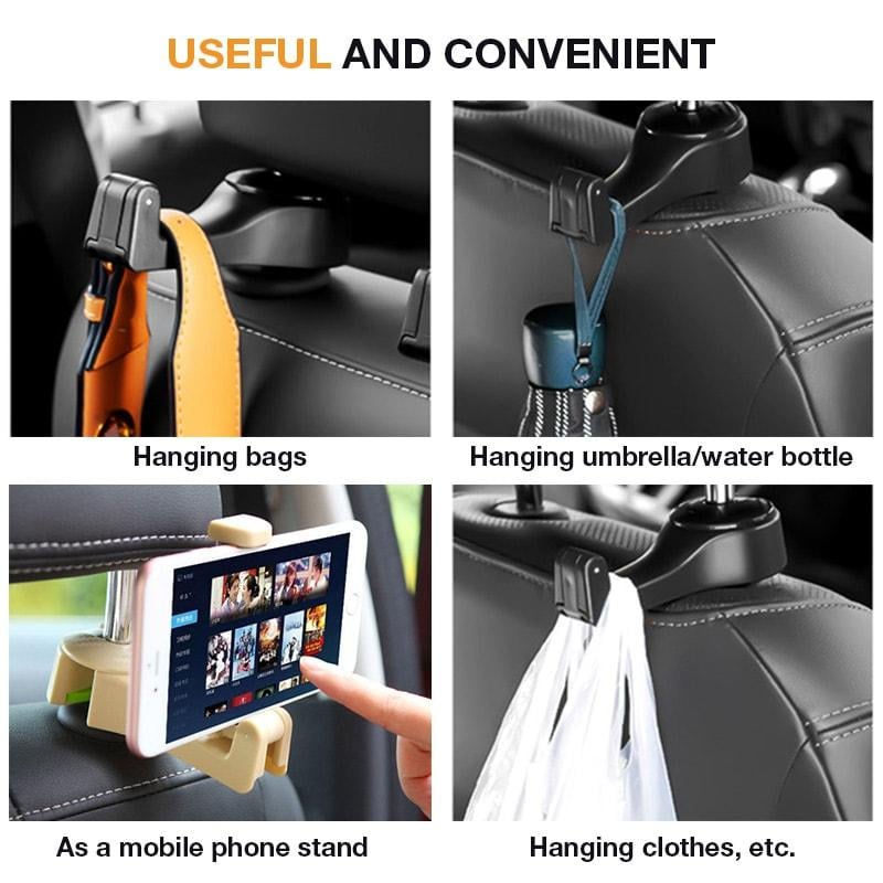 (🔥Last Day Promotion-48%OFF)2 in 1 Car Headrest Hidden Hook(Buy 3 get 1 Free)