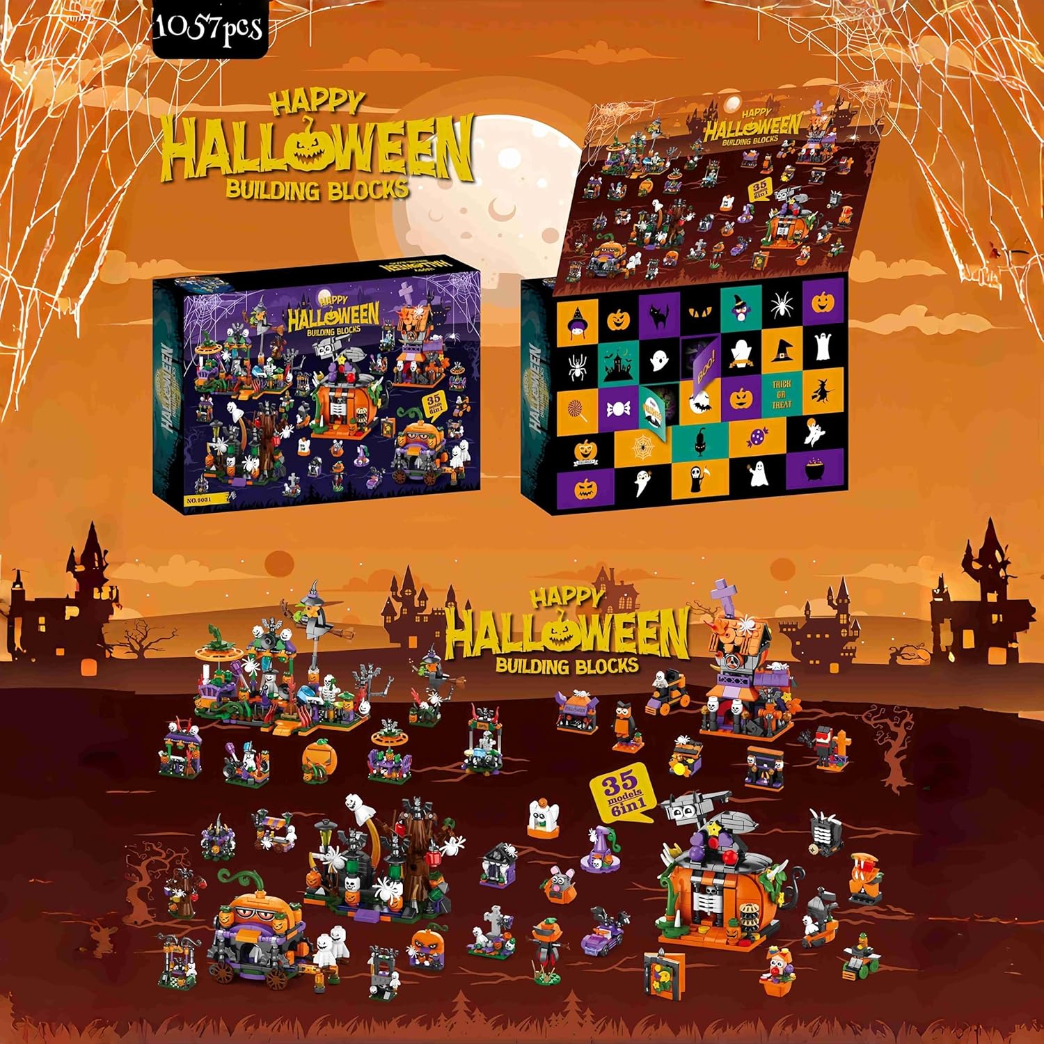 🔥HOT SALE-2025 Halloween Advent Calendar Building Block Gift🎃