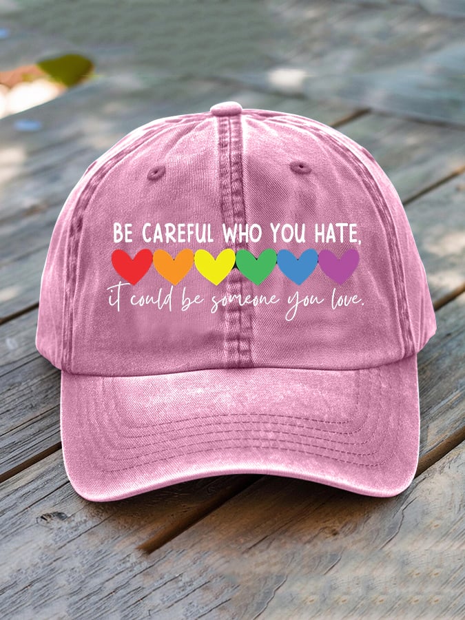 Unisex Pride Hearts Print Baseball Cap