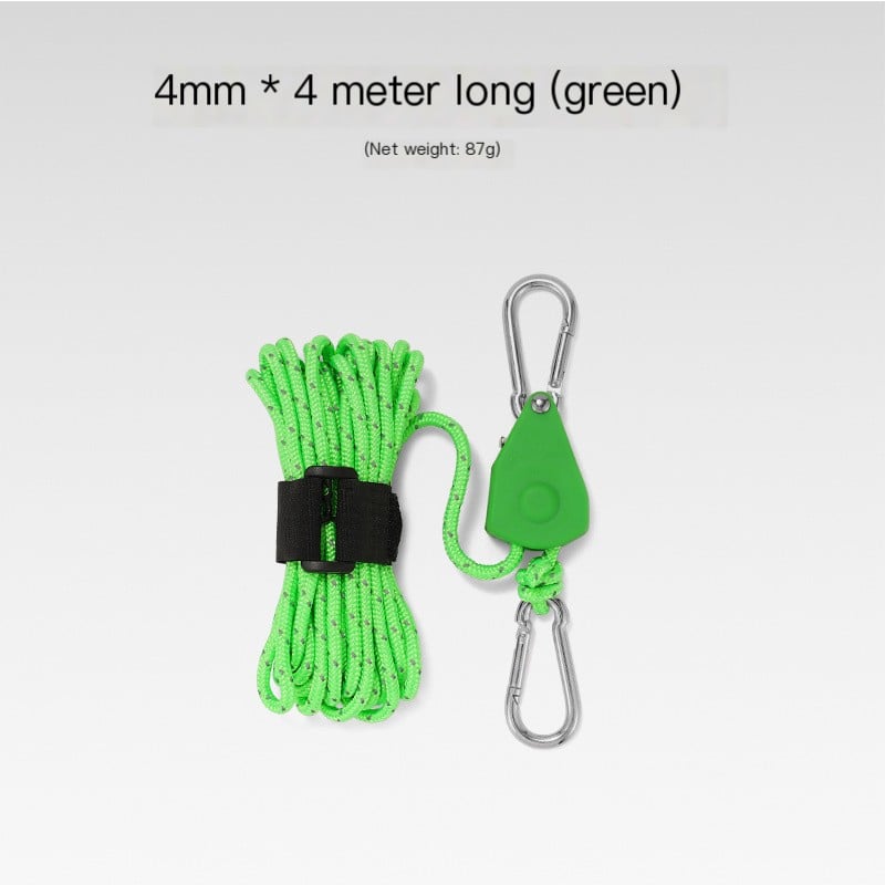 Portable Pulley Camping Rope - Adjustable Fix Tent High Strength Fast Release