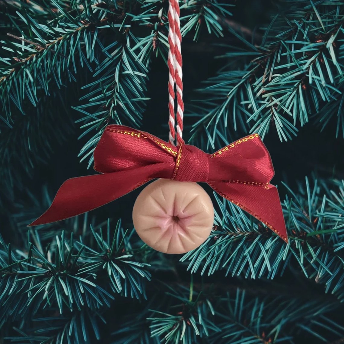 Hairy Grinchy ball balls Christmas Ornament