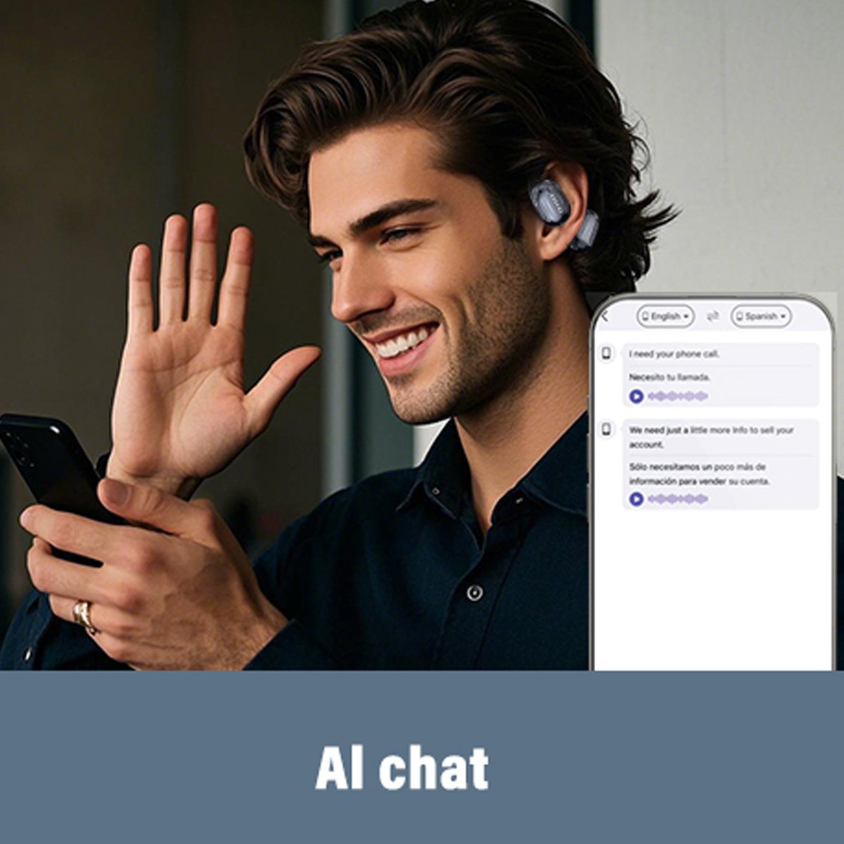 📢Letzter Tag: 49% Rabatt💎AI-Übersetzung Kabellose OWS Bluetooth 5,4-Ohrhörer (kompatibel mit iOS und Android)