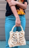 Skeleton Bone Bag - Gothic - Halloween bone purse spooky ribcage bag