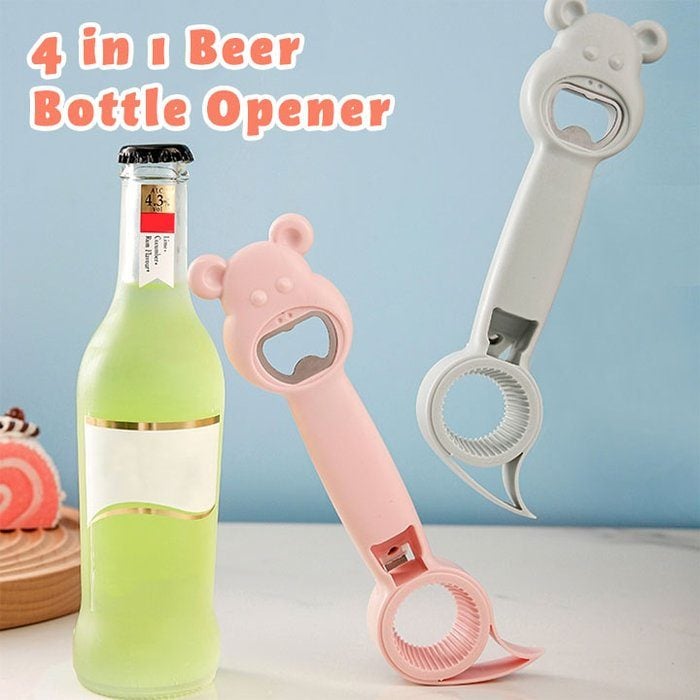 🔥3rd Anniversary Sale-New 4 in 1 bottle opener(Random color clearance treatment)(BUY MORE SAVE MROE)