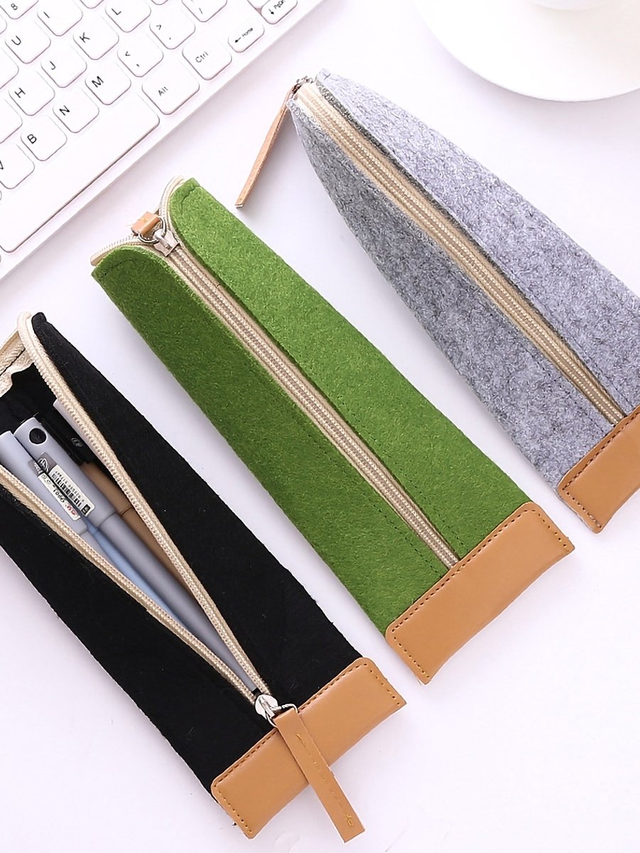 Felt Zipper Pencil Case 1pc