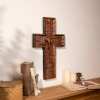 BGCOPPER Savior Jesus Cross - Carved from Natural Wood