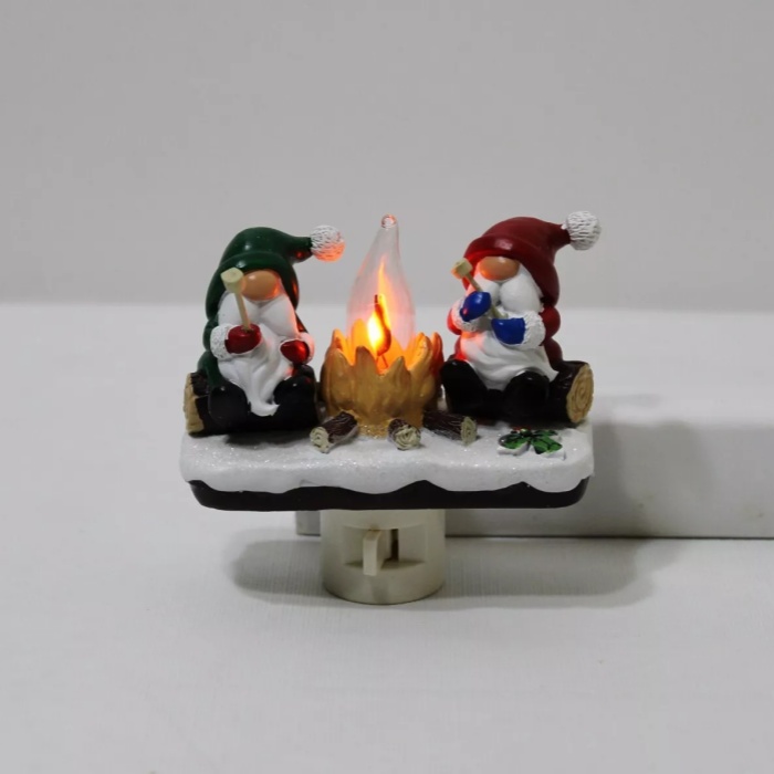 🔥🎄2024 Gnomes Campfire Flickering Nightlight✨