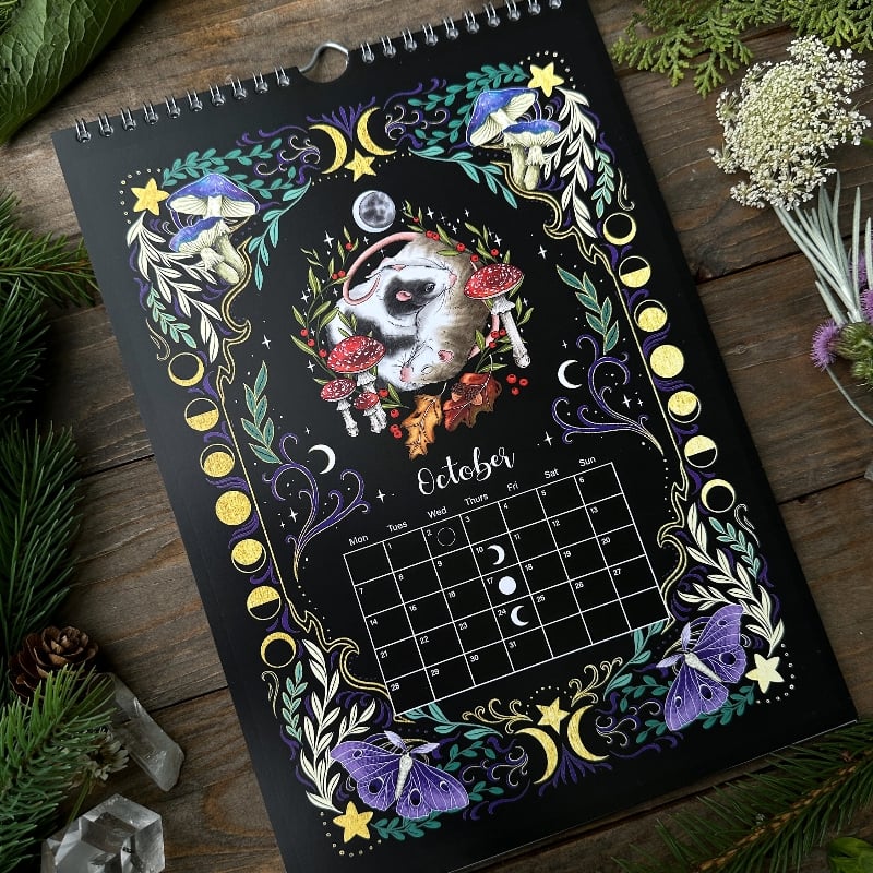 ✨Favorite paintings of the year- Calendar with moon phases📆