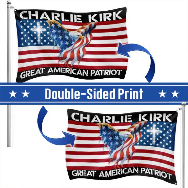🔥Last Day 49% OFF🔴🔵⚪ - Charlie Kirk Freedom Great American Patriot Justice Memorial Patriotic Eagle US Grommet Flag