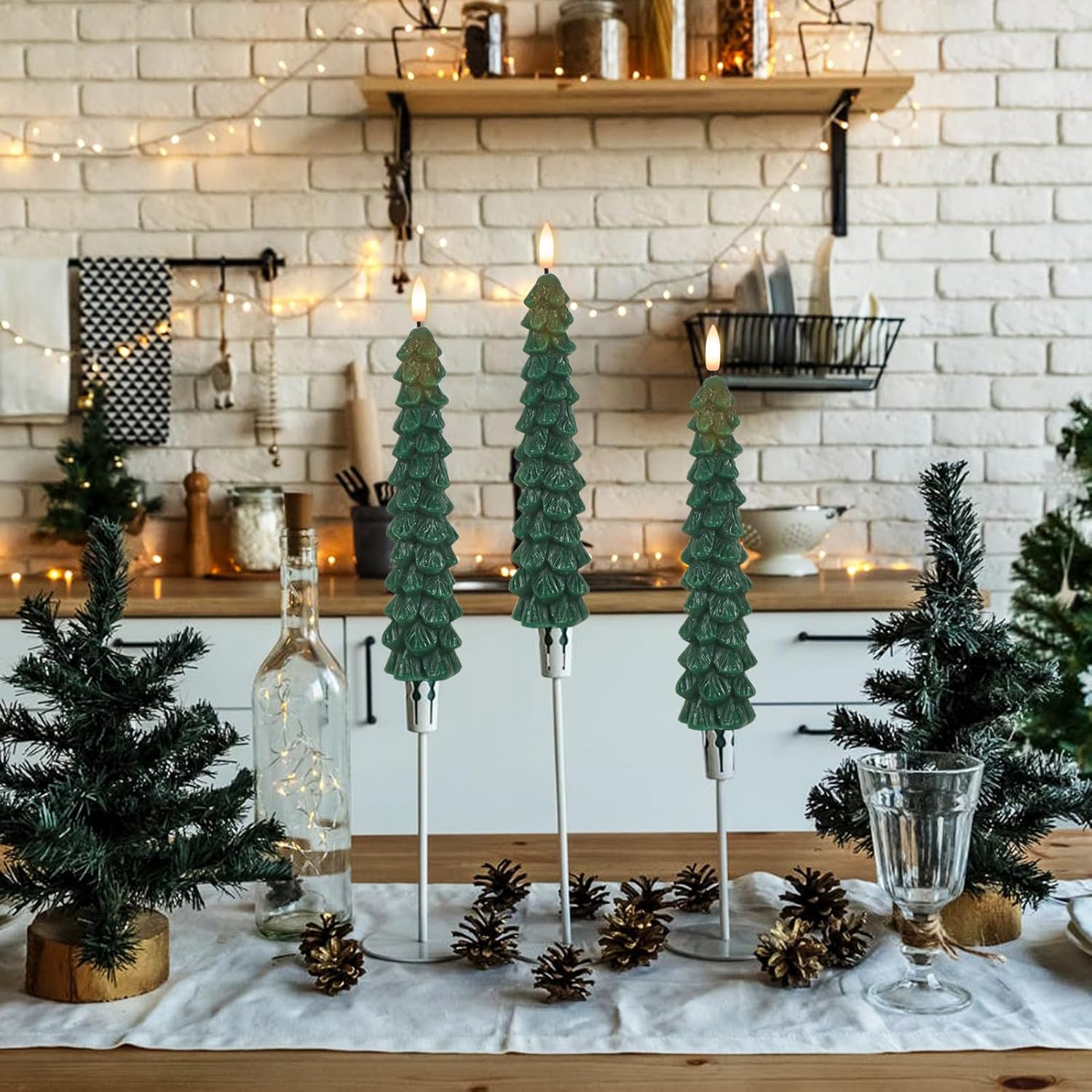 🏆️Letzter Tag 50% Rabatt🌲Flammenlose Stabkerzenlichter für den Weihnachtsbaum mit Fernbedienung