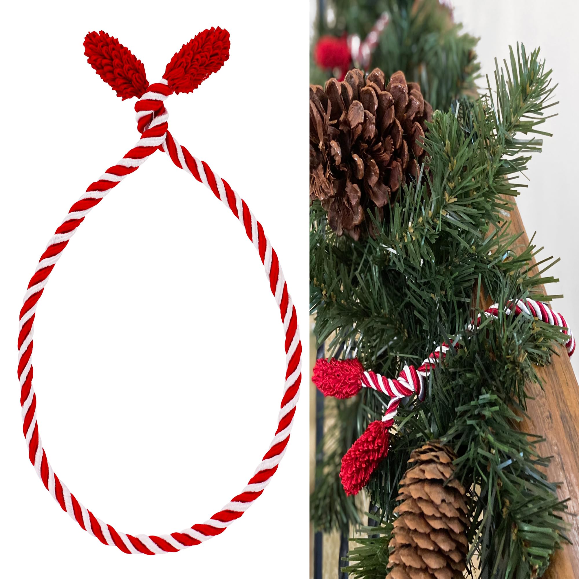 🎄3 Pcs/Set - Christmas Decorative Garland Twist Ties - 20 inches/each