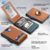 ✨Wallet for Men - with Pop Up Aluminum Case Money Clip Slim Leather Slots Credit Card Holder RFID Blocking Bifold Minimalist Wallet