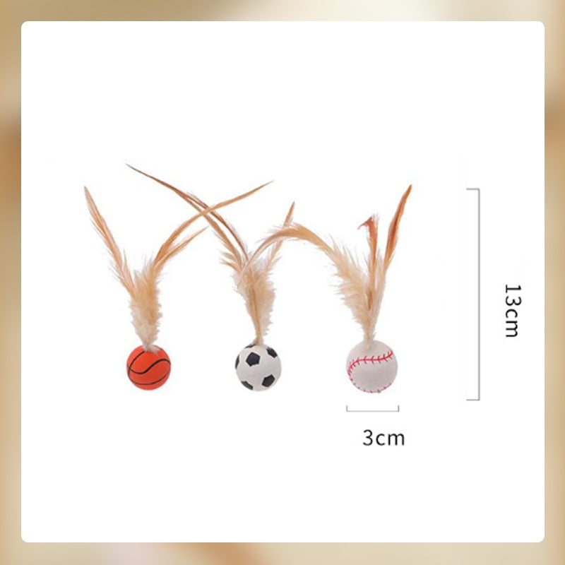 💥Only $9.99 Today😻Chicken Feather Elastic Ball Pet Toy