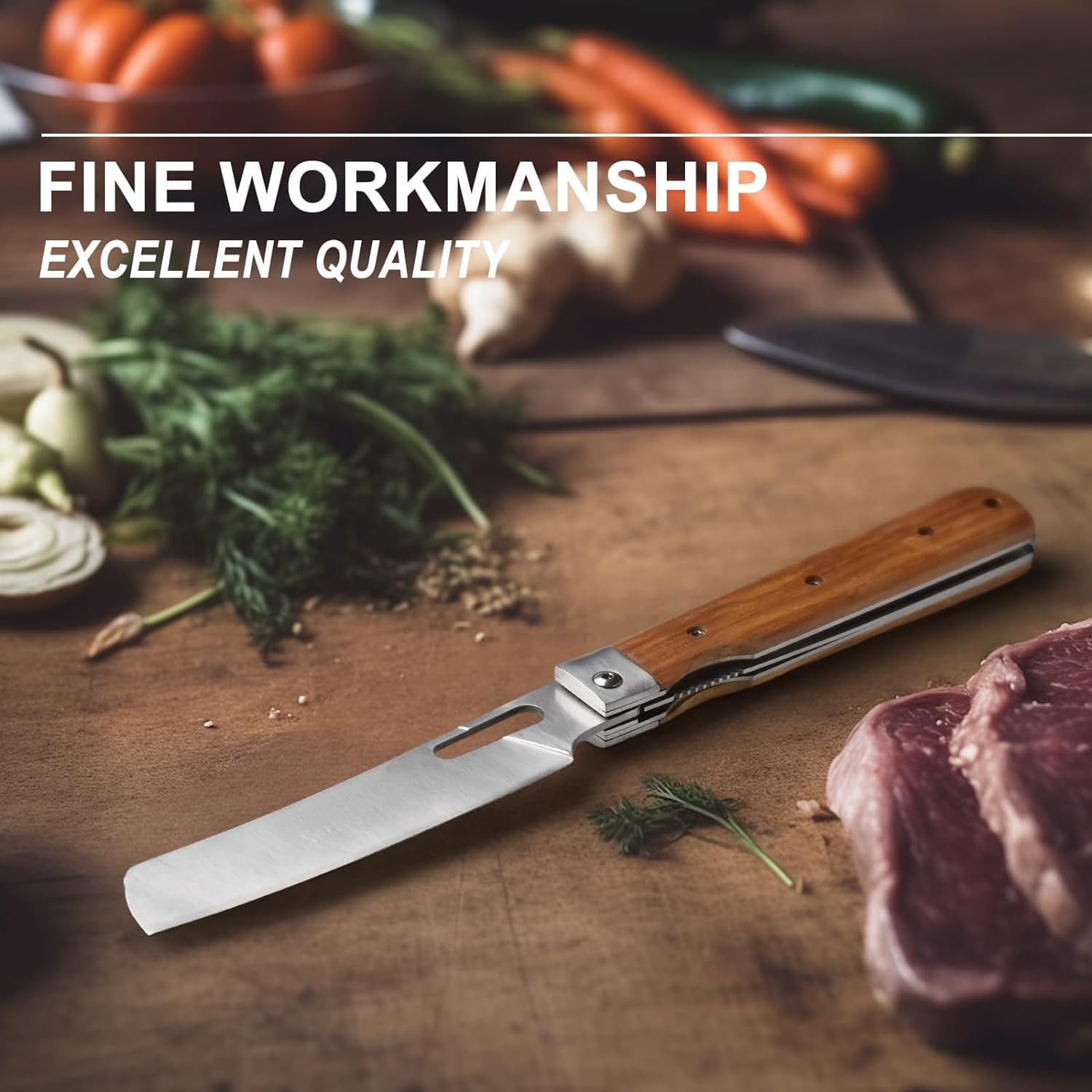Portable Usuba Japan Traditional Kitchen Chef Knife Outdoor Cooking Camping EDC
