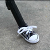 Canvas shoe key chain, motorcycle side support pad side support