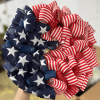🏵100% Handmade Star Spangled Banner Ribbon Patriotic Wreath(𝐌𝐚𝐫𝐢𝐚𝐧𝐚 𝐒𝐦𝐢𝐭𝐡 𝐇𝐚𝐧𝐝𝐦𝐚𝐝𝐞®)
