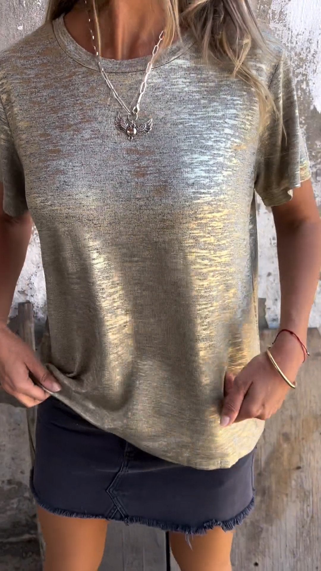 Stamping Short-sleeved T-shirt