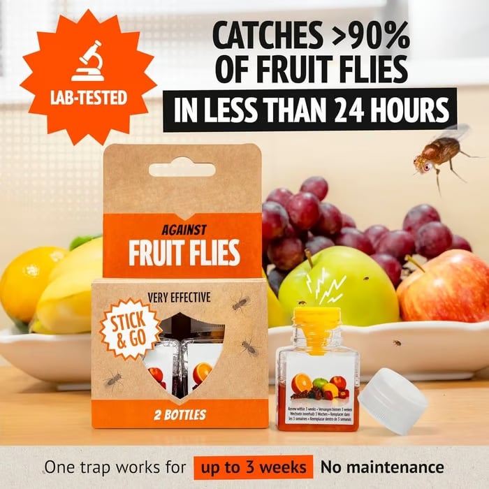 ⏰LAST DAY SALE 50% OFF🔥Ultra-Strong Fruit Fly Trap - User Friendly (Up to 3 Weeks per Bottle)⚡BUY 2 GET 1 FREE