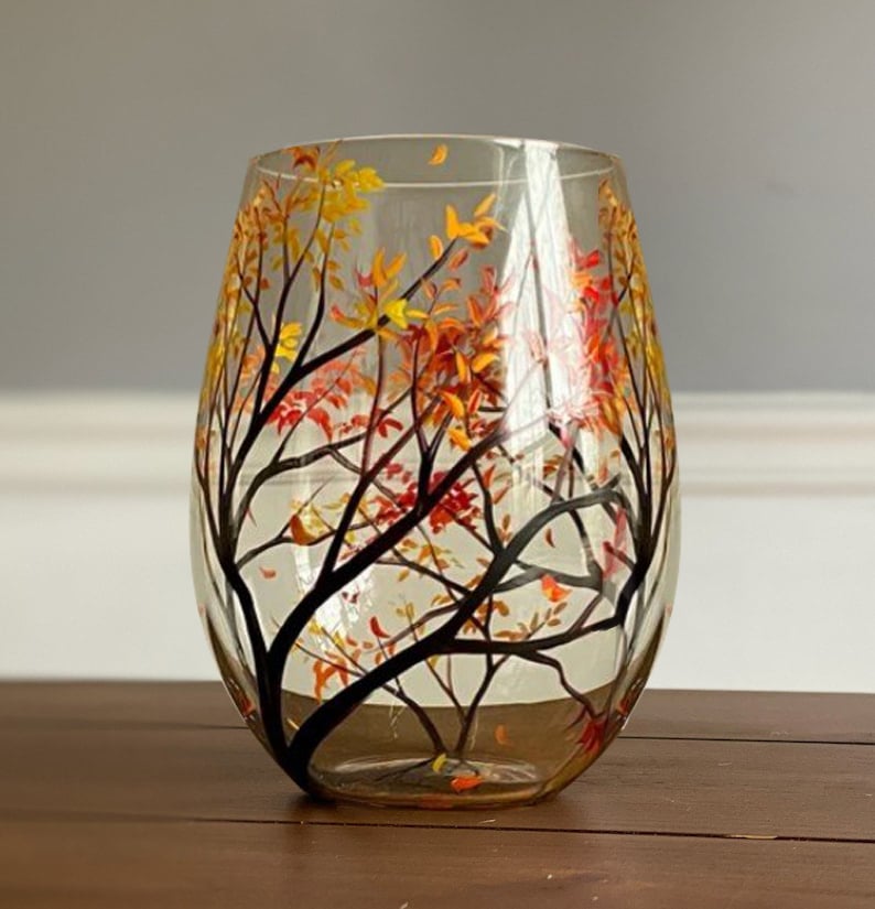 🔥Last Day Promotion - 70% OFF🎁Four Seasons Tree Wine Glasses - Hand Painted Art