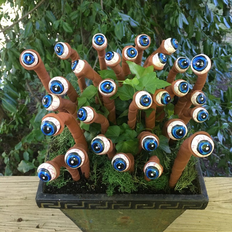 Halloween Eyeball Plant Markers Halloween Decoration(2 PCS)