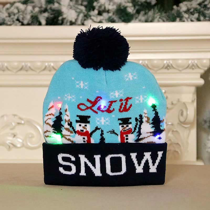 (🎄🎅 Christmas Early Special Offer -50% OFF) 🎅Christmas Colorful Glowing Knitted Hats, Buy 3 Free Shipping