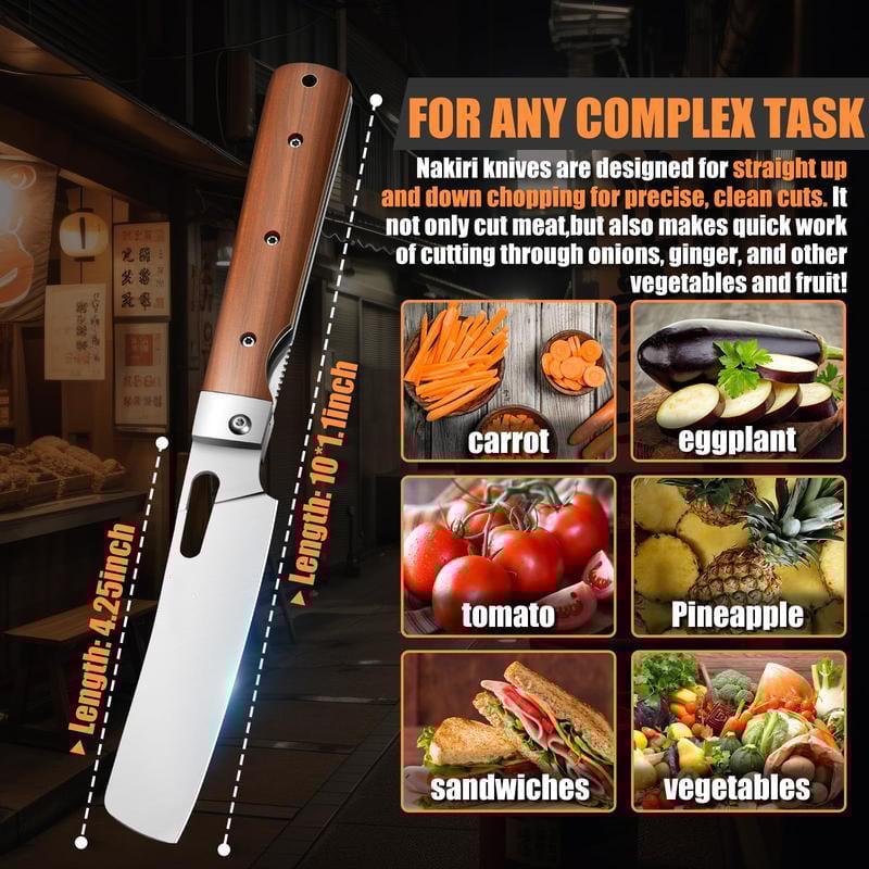 Razor-Edge Folding Nakiri Knife