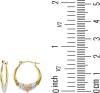 14K Gold Solid Hypoallergenic Heart Hoop Earrings - Tricolor Gold, Two Tone, Heart Shaped, Triple Heart, Shrimp Hoops