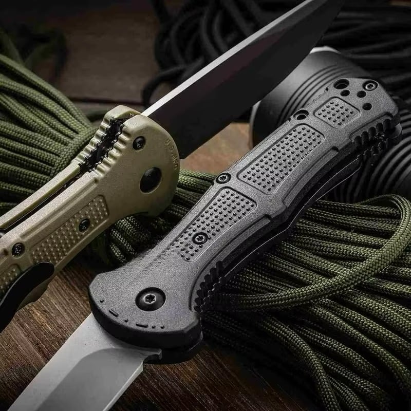 ⚔ Tactical Folding Knife – CPM-D2 Blade, Nylon Fiber Handle