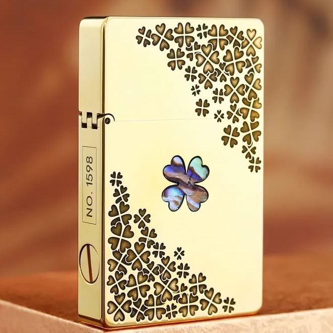 Lucky Straw Kerosene Brass Lighter