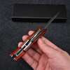 VG10 Slider Damascus Pocket Knife with Exotic Red Sandal Wood Handle