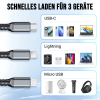 🔥Letzter Tag 50% RABATT -Transparentes, leuchtendes 3-in-1-Datenkabel mit Aufladung