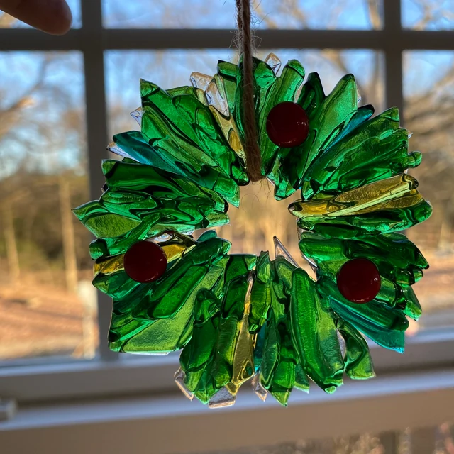 🎅Early Christmas Sale 49% OFF🎄 - Fused Glass Wreath Christmas Ornament