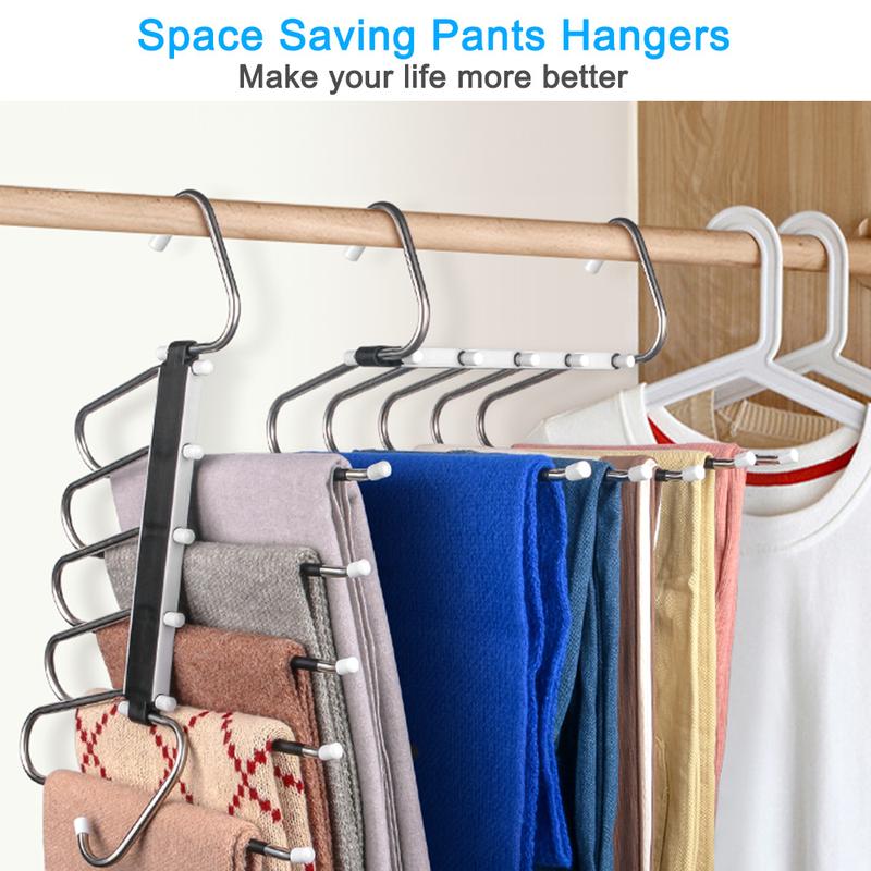 💥LAST DAY SALE 50% OFF💥Pants Hangers Space Saving Clothes Hanging 5 Layers