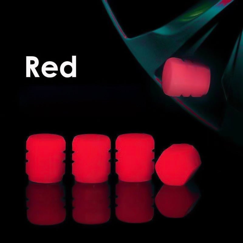 Fluorescent Tire Valve Caps - Make Night Cycling More Cool