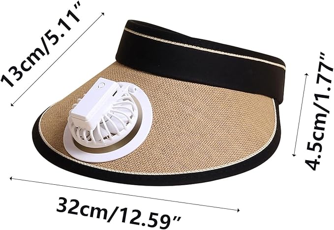 🎁TikTok Last Day Sale - 70% OFF🔥Sun hat with fan, hollow top, large brim, three-level adjustable